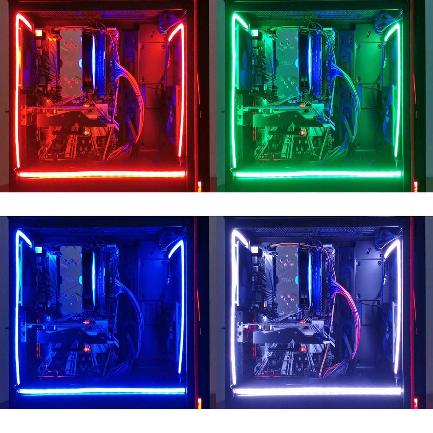 airgoo NEON RGB LED Strip for PC, 12V 4-Pin, Silicone Rubber, Model AG3MCL0001, Neon RGB, Includes 12 Magnetic Brackets