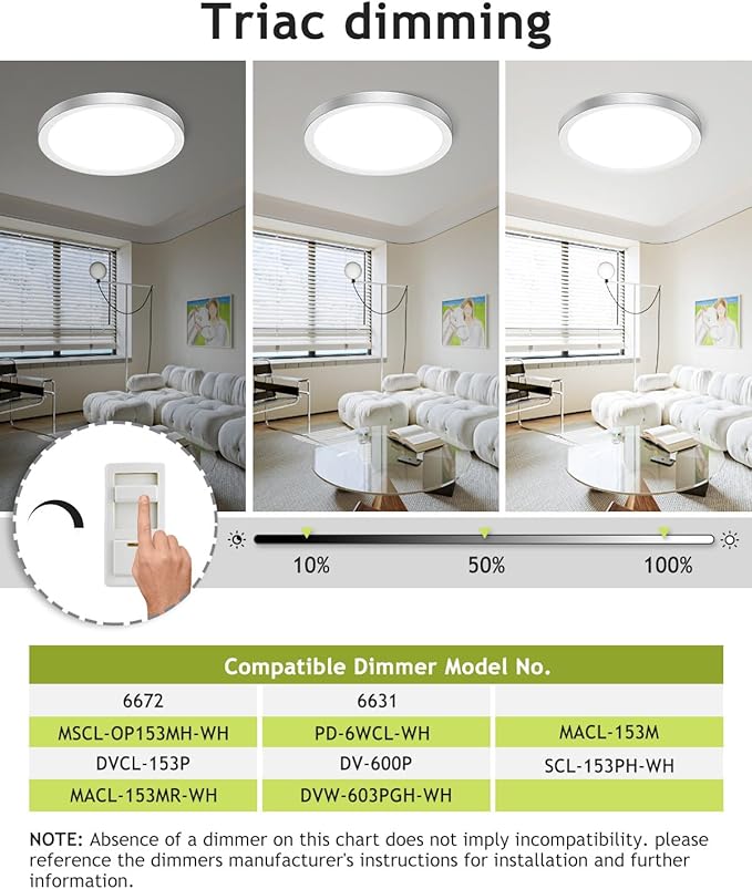 hepside 2PACK Flush Mount LED Ceiling Light Fixture Brushed Nickel, 12Inch 28W, Dimmable 3000K-4500K-6000K 3 Color Selectable Ceiling Lamp 3200LM Low Profile Ceiling Light for Kitchen Bedroom Hallway