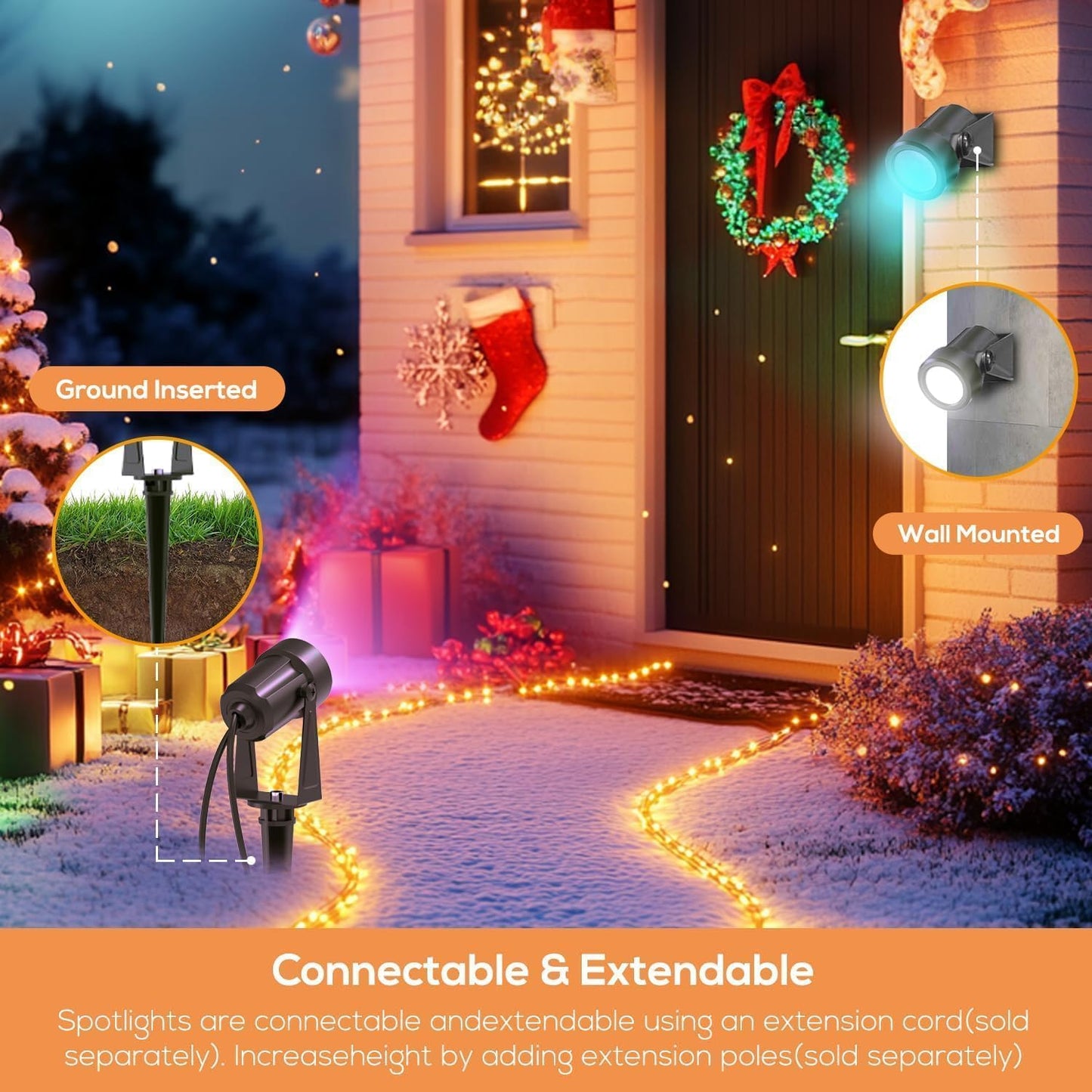 Sunthin Outdoor Landscape Lighting With Remote  Rgbw Color Changing Spot Uplights  16 Pack (8 Pack*2)