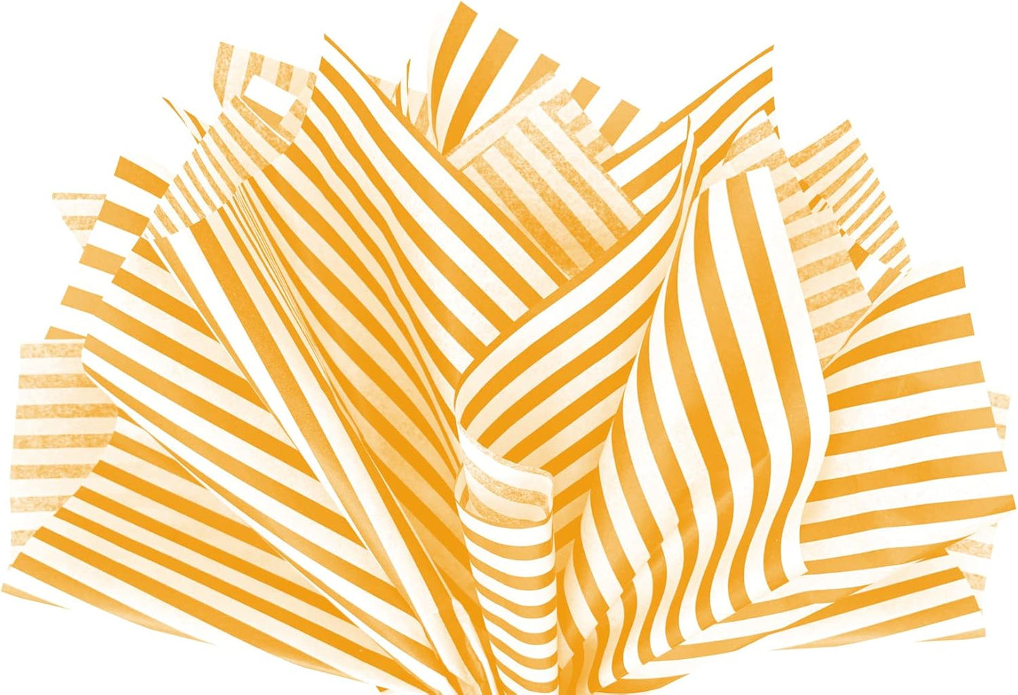 Flexicore Packaging Tangerine Orange Pin Stripe Print Gift Wrap Tissue Paper Size: 15 Inch X 20 Inch | Count: 10 Sheets | Color: Tangerine Pin Stripe