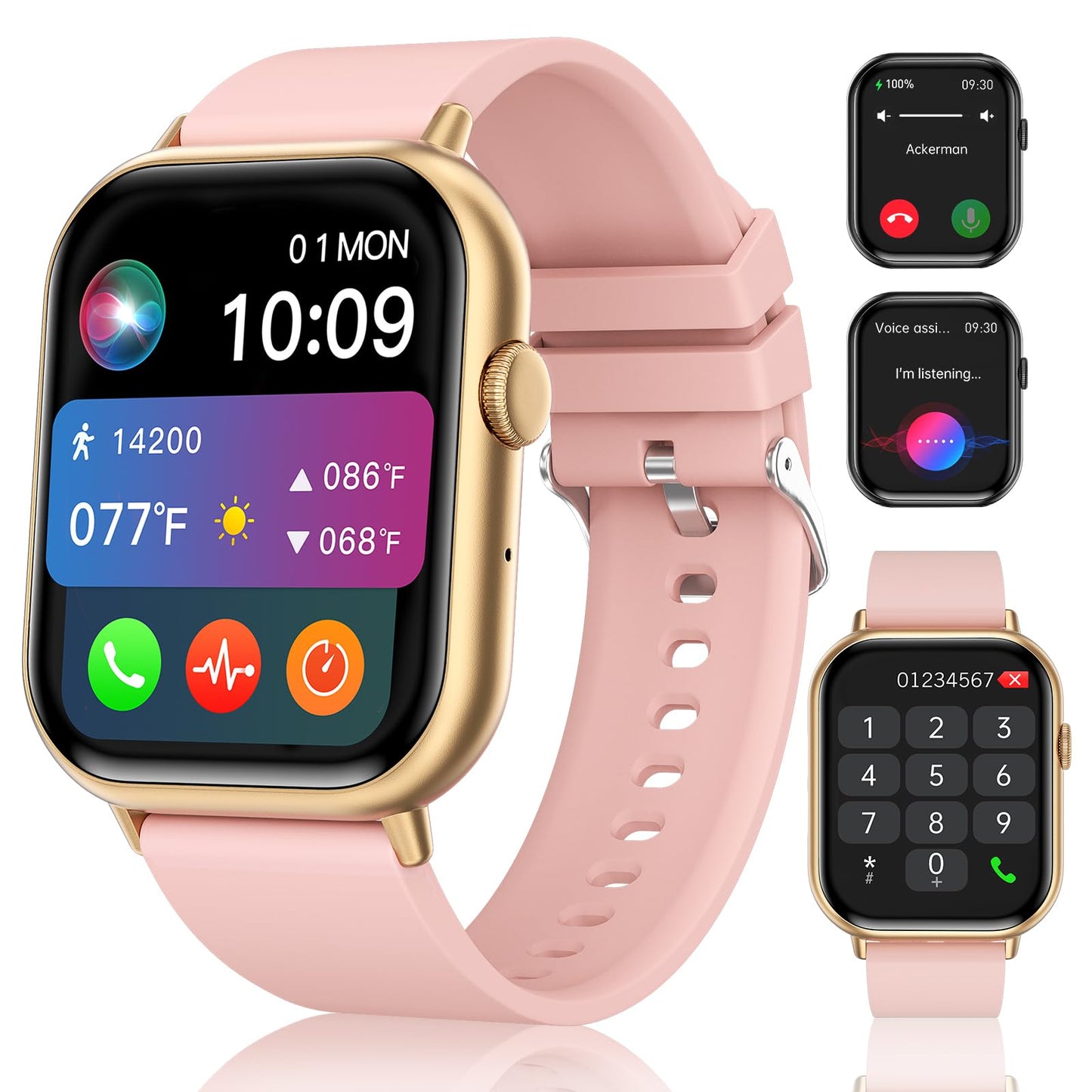 Smart Watches For Men Women (Answer/Make Call), 2.01 Hd Screen Fitness Tracker Watch With Blood Pressure/Heart Rate/Sleep Monito