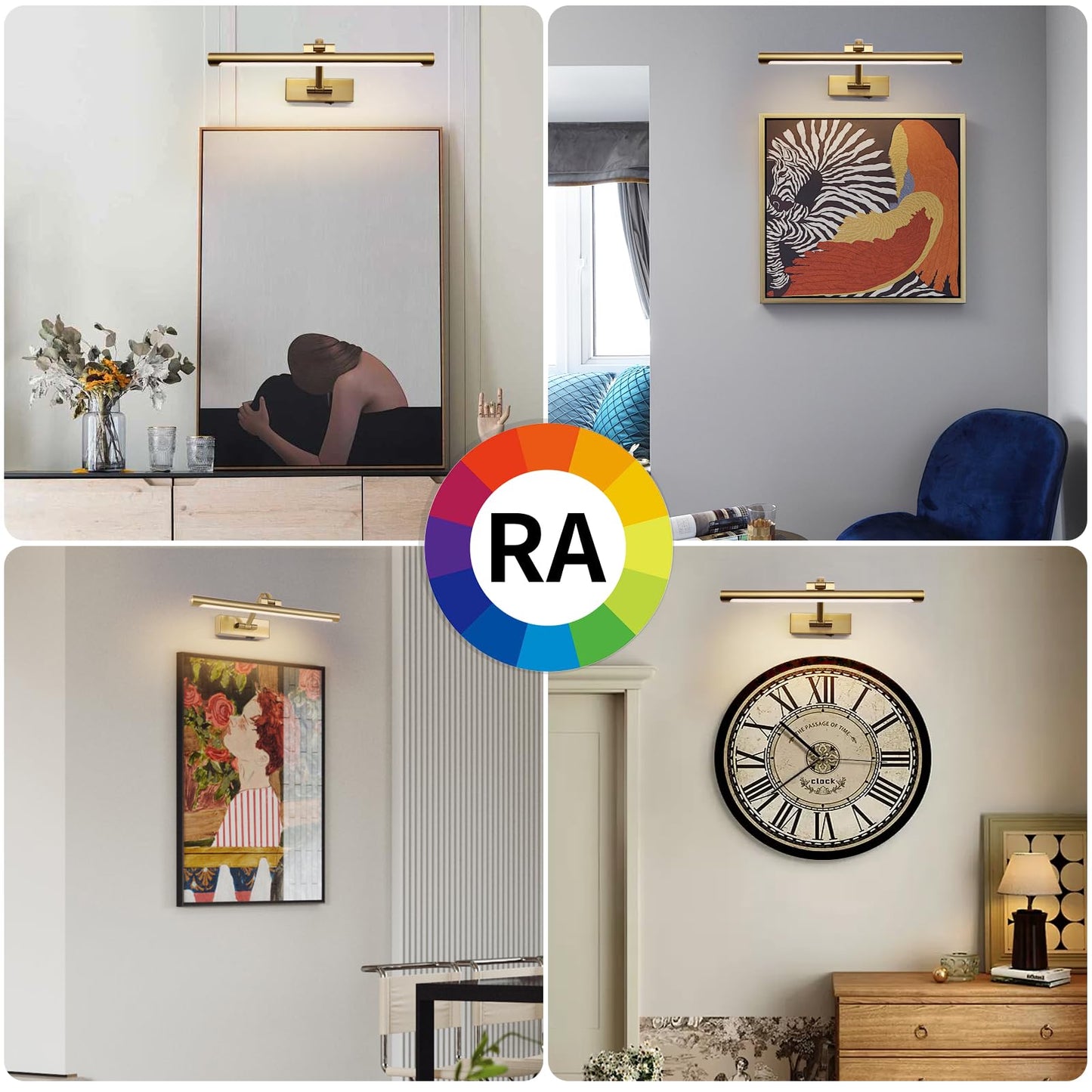 Wireless Picture Lights For Wall Battery Operated Brass Art Light For discomfort-reducingtings With Remote 3Cct Dimmable Potrait Lighting Rotatable Display Lighting 16 Rechargeable Wall Lamp For Frame Dartboard