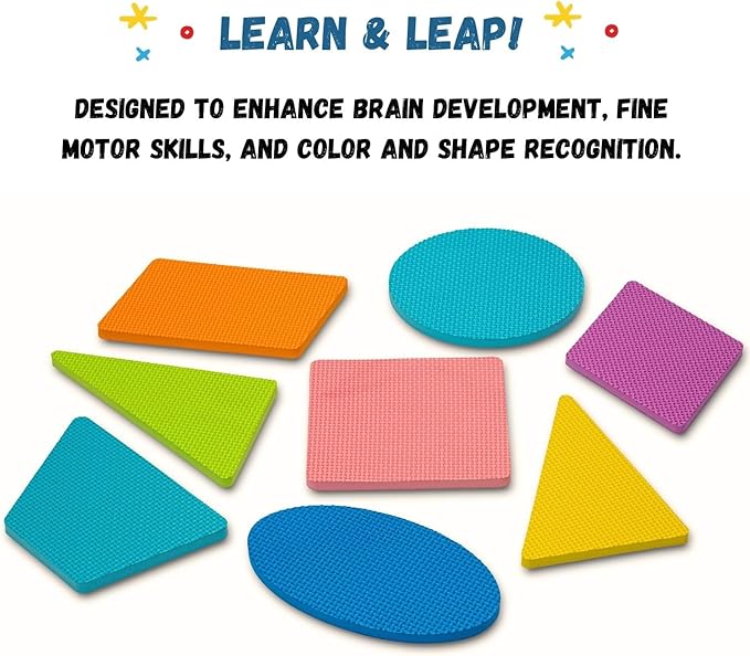 TOYVELT Foam Puzzle Floor Mat for Kids 12x12-16 Interlocking Play Mat Tiles with Color & Shapes - Educational Large Puzzle Foam Floor Tiles for Crawling, Exercise, Playroom, Play Area
