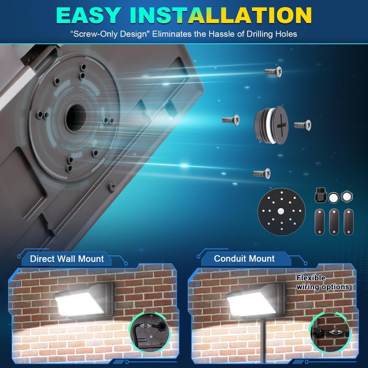 Ledmo Led 120W Wall Pack Light With Photocell  Dusk To Dawn Outdoor Commercial Security Lighting  5000K Ip65 Waterproof 15840Lm 4 Pack
