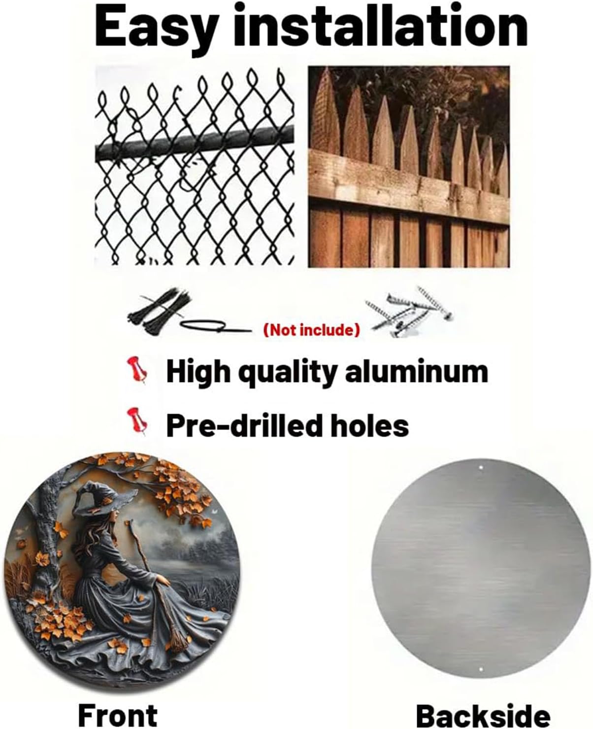 Fanyil/Olygee/Sherum/Shirem/Pubyfun/Glosrity/Libilin/Graddi/Solymody/Gowebs/Goredny/Vianys Witching Hour, Door Way Hanging Decor Halloween, 2D Wooden Round Witches Sign (C, ‎7.87")
