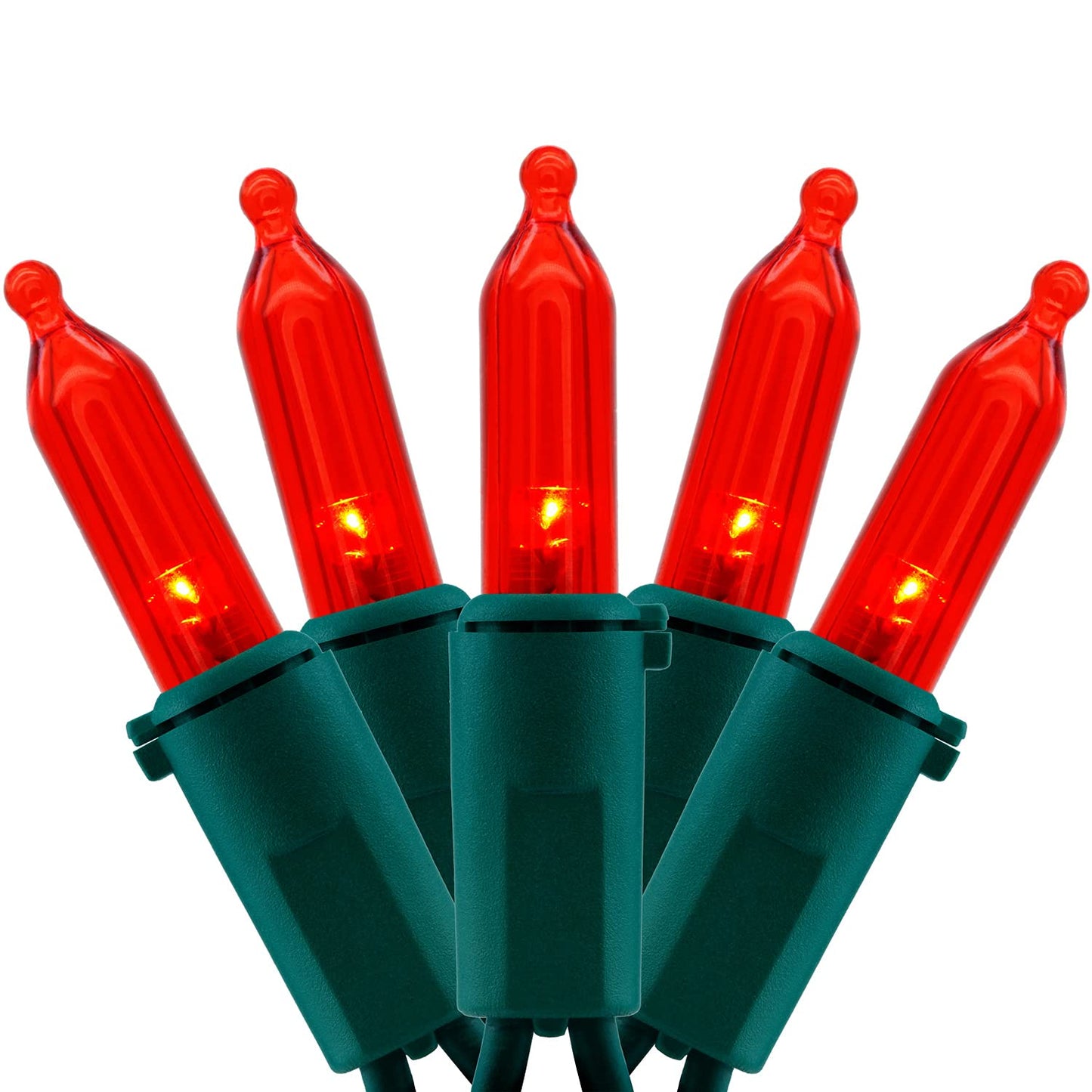 YULETIME Red LED Christmas Lights, 66ft 200 Count, Commercial Grade, Green Wire, Model BMD-L-200E/4F