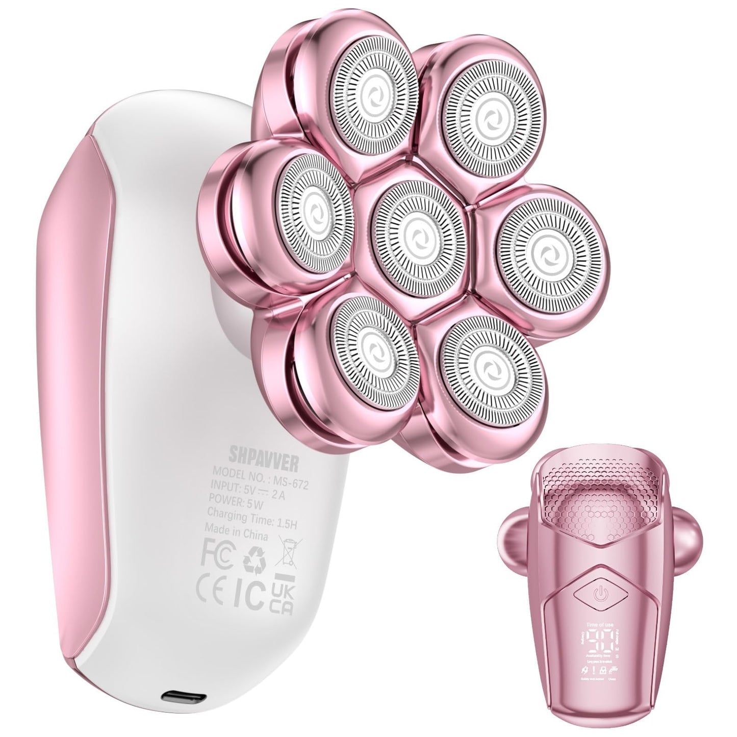 SHPAVVER Electric Razors for Women Legs: Rechargeable Body Shaver - Waterproof Wet Dry Hair Remover - Trimmer for Lady Face Unde