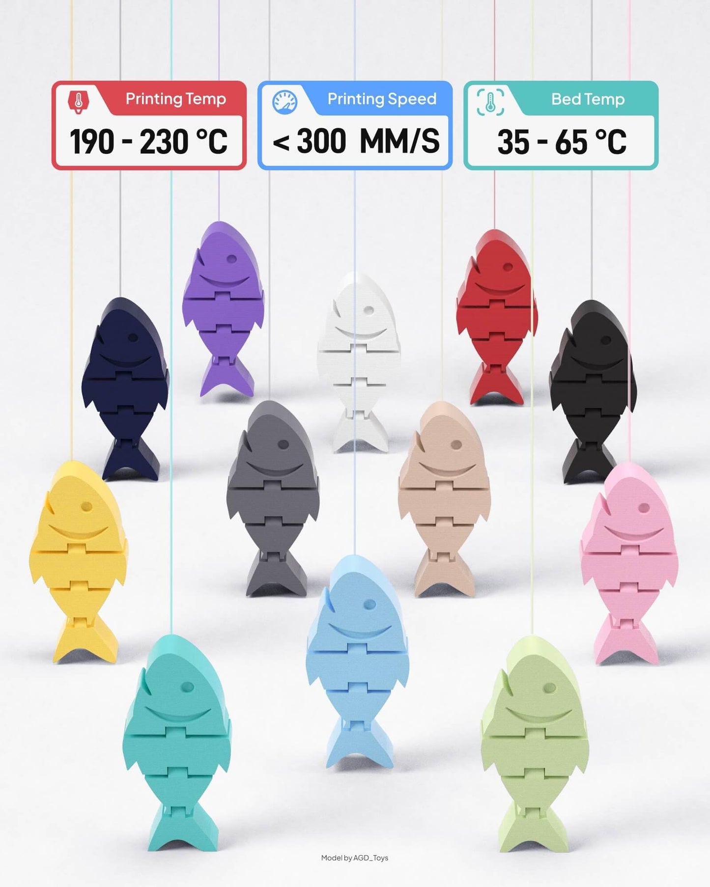 ELEGOO Matte PLA Filament 1.75mm Bundle 4KG, 3D Printer Filament High Precision, 4pcs 1kg Spool (2.2lbs) Fits for Most FDM 3D Printers Sunshine Yellow/Ice Blue/Sakura Pink/Lavender Purple
