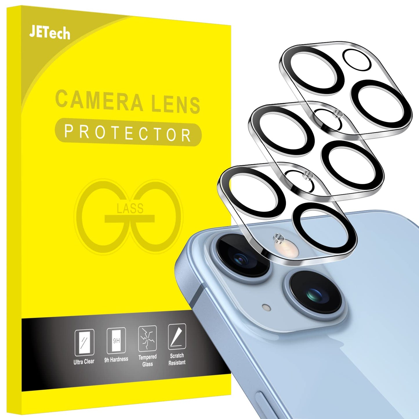 Jetech Camera Lens Protector For Iphone 14 6.1-Inch And Iphone 14 Plus 6.7-Inch, 9H Tempered Glass, Anti-Scratch, Case Friendly,