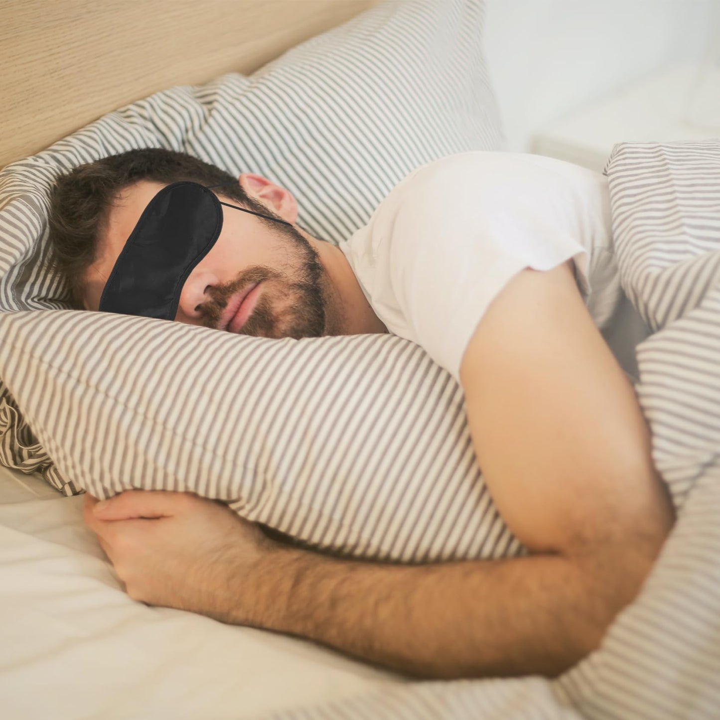 5 Pack Eye Sleep Masks, Sleep Covering, Eye Blinderfold for Sleeping,Travel, Party Games, Supply (Black)