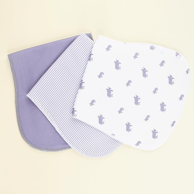 Baby Burp Cloths & Baby Bibs 2-in-1 Design Large Size 3 Layers Thicken Cotton Super Absorbent and Soft Baby Spit Up Burping Rags Baby Burp Cloth Set for Boys and Girls Solid 12 Pack