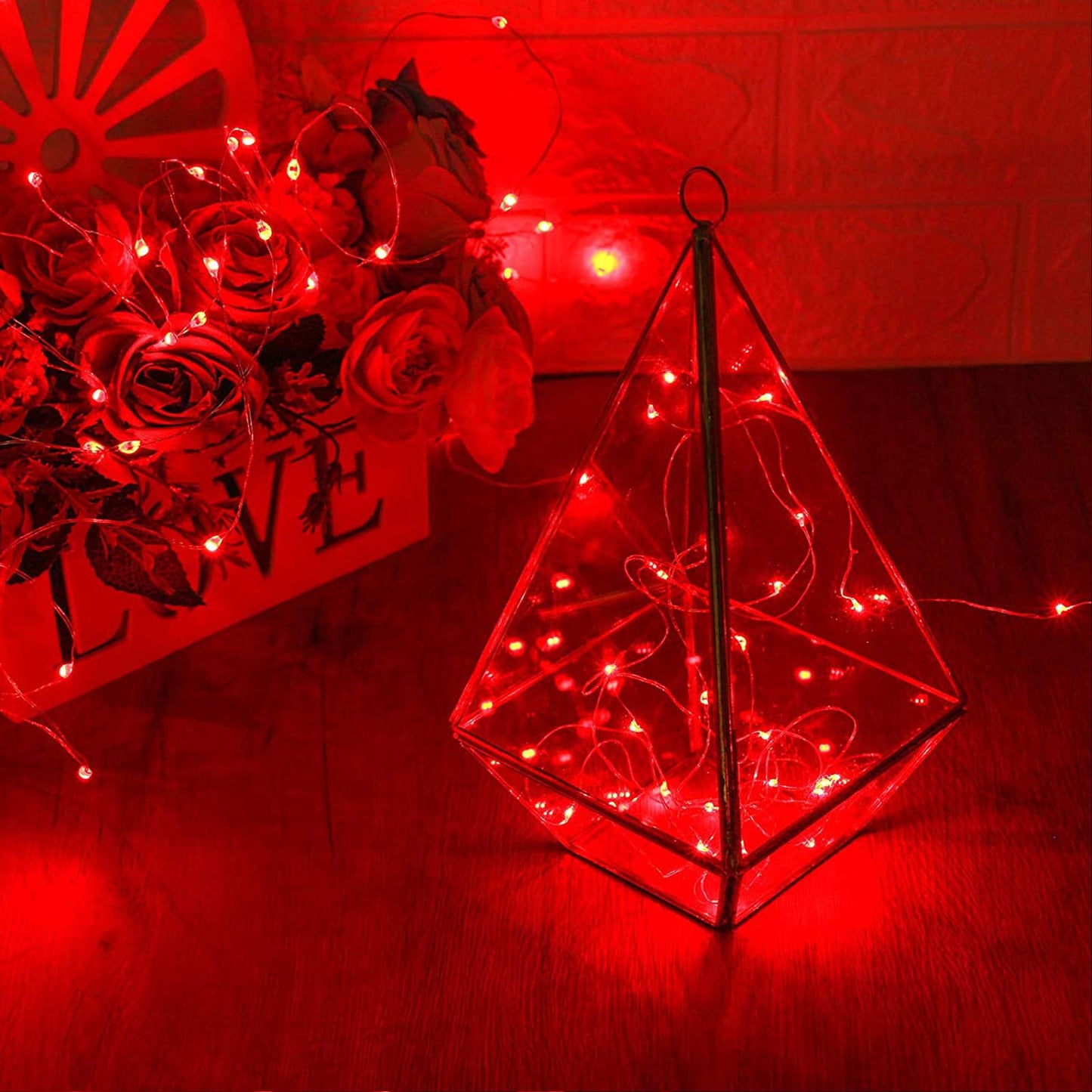 Ruichen Plug In Fairy Lights With Switch  Waterproof 33 Ft 100 Led Silver Wire Starry String Firefly Lights For Christmas  MotherS Day  Thanksgiving  Parties  Ceiling  Vases  Craft  Red