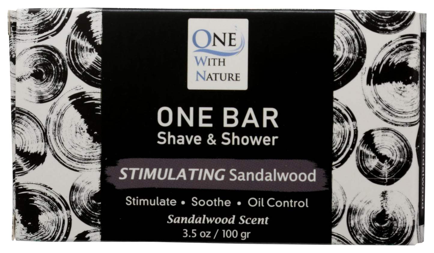 One Bar Shave & Shower Stimulating Sandalwood One With Nature 3.5 oz Bar Soap