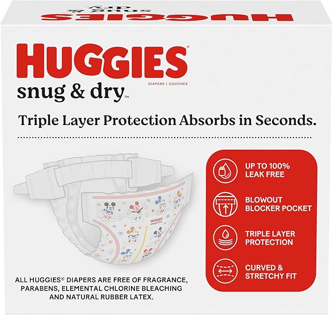Huggies Size 6 Diapers, Snug & Dry Baby Diapers, Size 6 (35+ lbs), 104 Count, Packaging May Vary