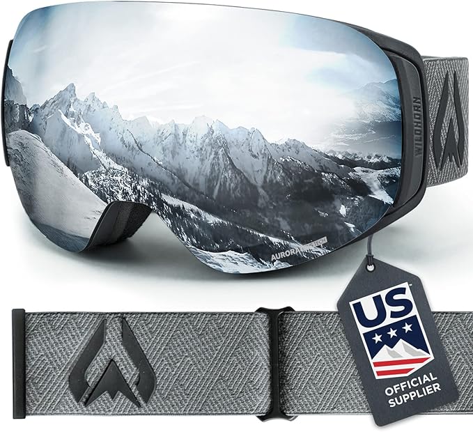 Wildhorn Roca Ski Goggles Men Women Anti-Fog/Scratch 100% UV-Magnetic Lens-Snowboard Snow Goggles Men Women Adult