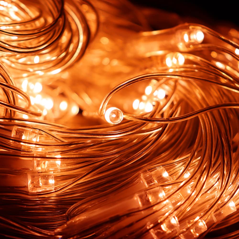 Vicila Net Light Outdoor Mesh Christmas Decorations  100Led String Light Plug In Connectable Tree Warp Hanging 5Ft X 5Ft For Halloween  Shrubs  Lawn  Backyard  Walkway  Bushes  Garden Decor-Orange