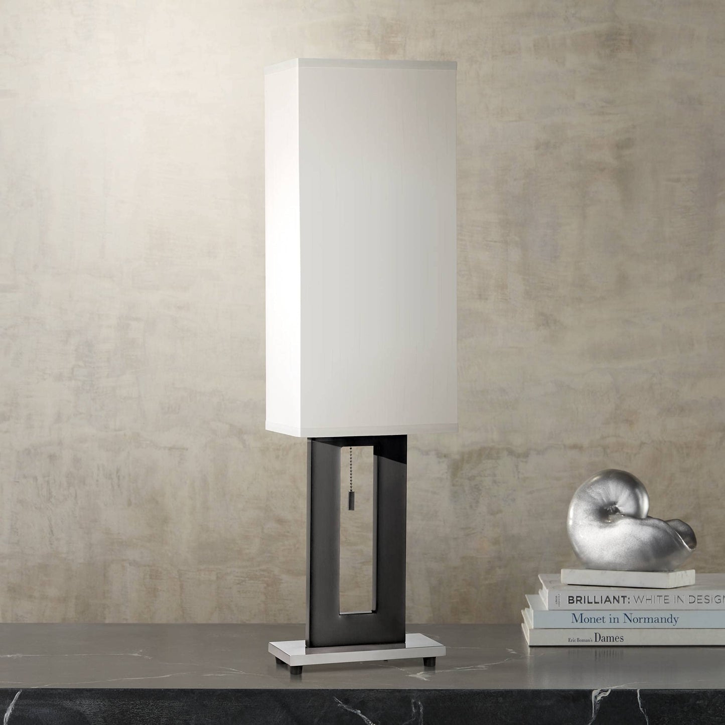 360 Lighting 30 Tall Floating Modern Table Lamps Set Of 2 - Black Metal Frame, White Fabric Shade For Bedroom, Living Room, Office