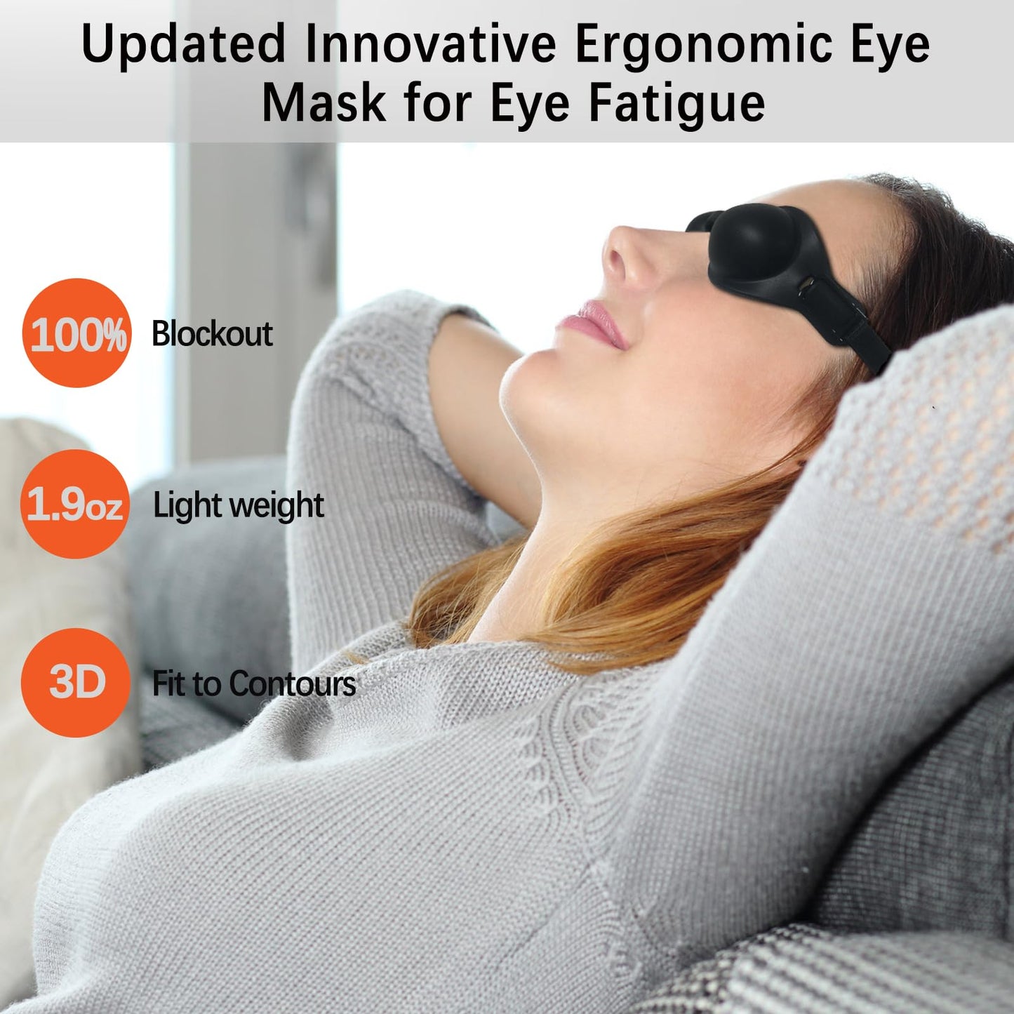 Moisture Chamber Glasses for Dry Eyes – Vowleike 3D Silicone Small Face Design Soft Sleep Goggles for CPAP Users with Adjustable Strap, Reusable Hydrating Sleep Eye Mask for Night (Semi-Matte Black)