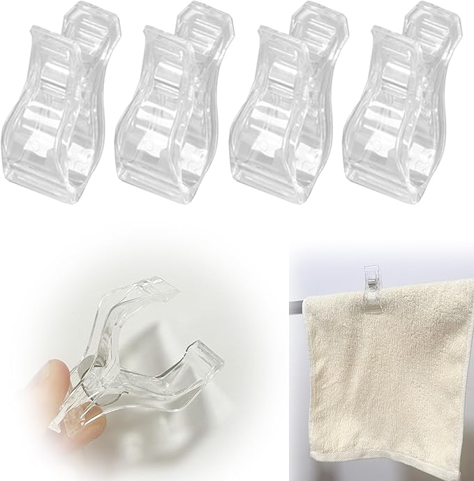 4 Pieces Towel Clips for Kitchen Secure The Towel Suitable for Kitchen Bathroom Dishwasher Handle Towel Rack(Transparent)