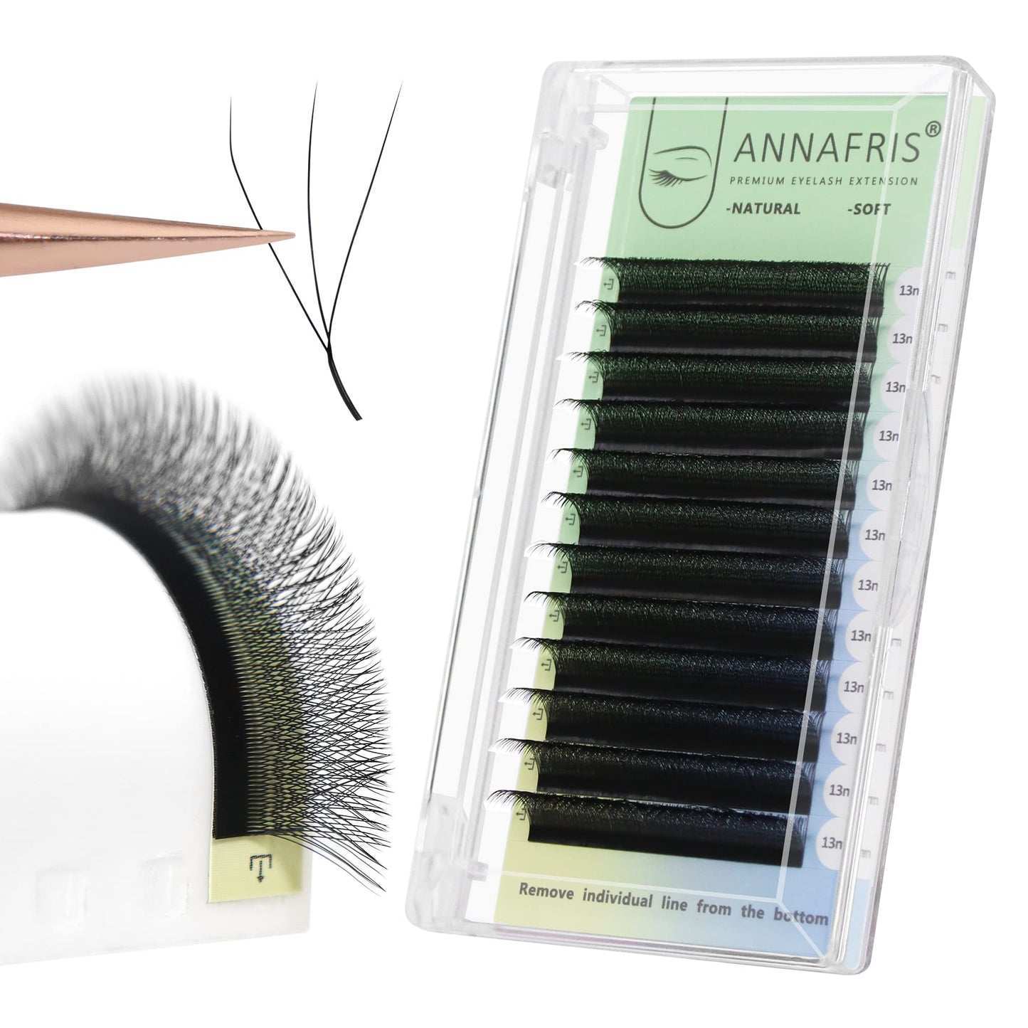 ANNAFRIS 3D Premade Fan W Shape Clover Eyelash Extensions 0.07 C Curl 8mm Volume Self Fanning W Lashes Extension Makeup Supplies