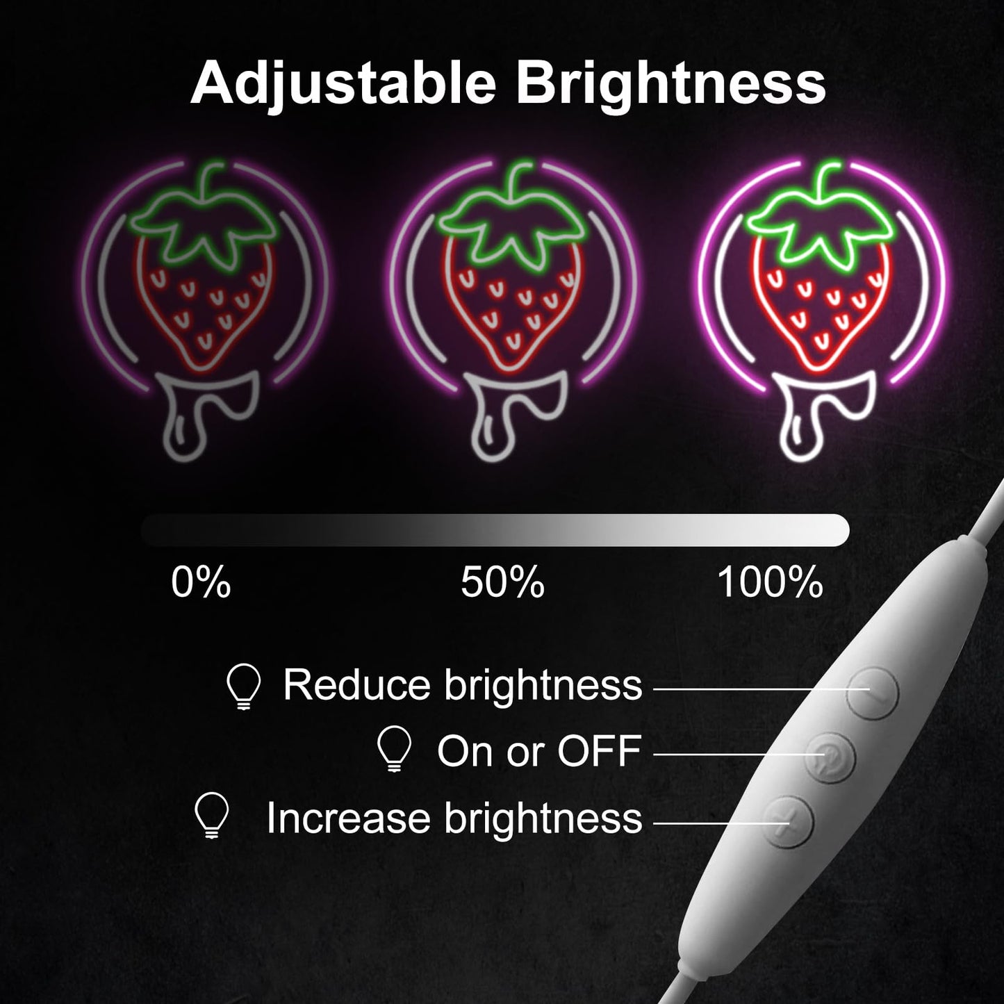 Strawberry Neon Sign Fruit Neon Light Usb Dimmable Neon Restaurant Bar Club Home Wall Decor Gift  Strawberry Lover  Drink Led Light For Wall Decor  Party  Christmas  Wedding  Kawaii Art