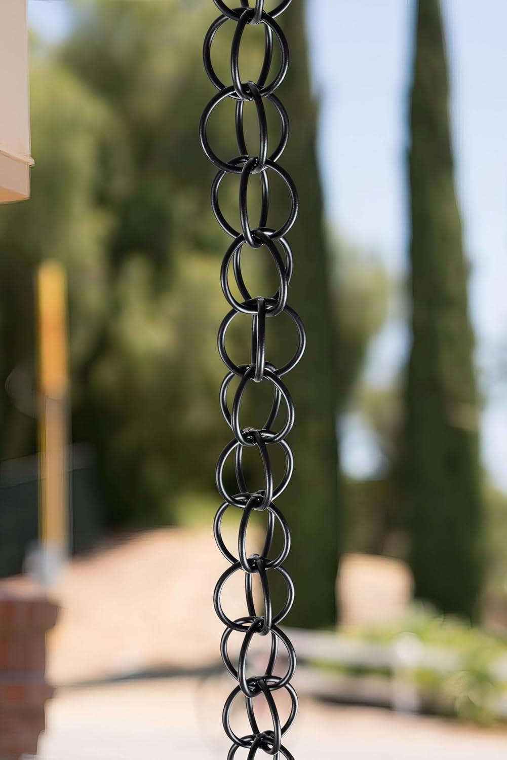 Monarch Rain Chains Ring Rain Chain Downspout Replacement Downspout for Gutters, 3 Feet Length Rain Chain Extension, Black