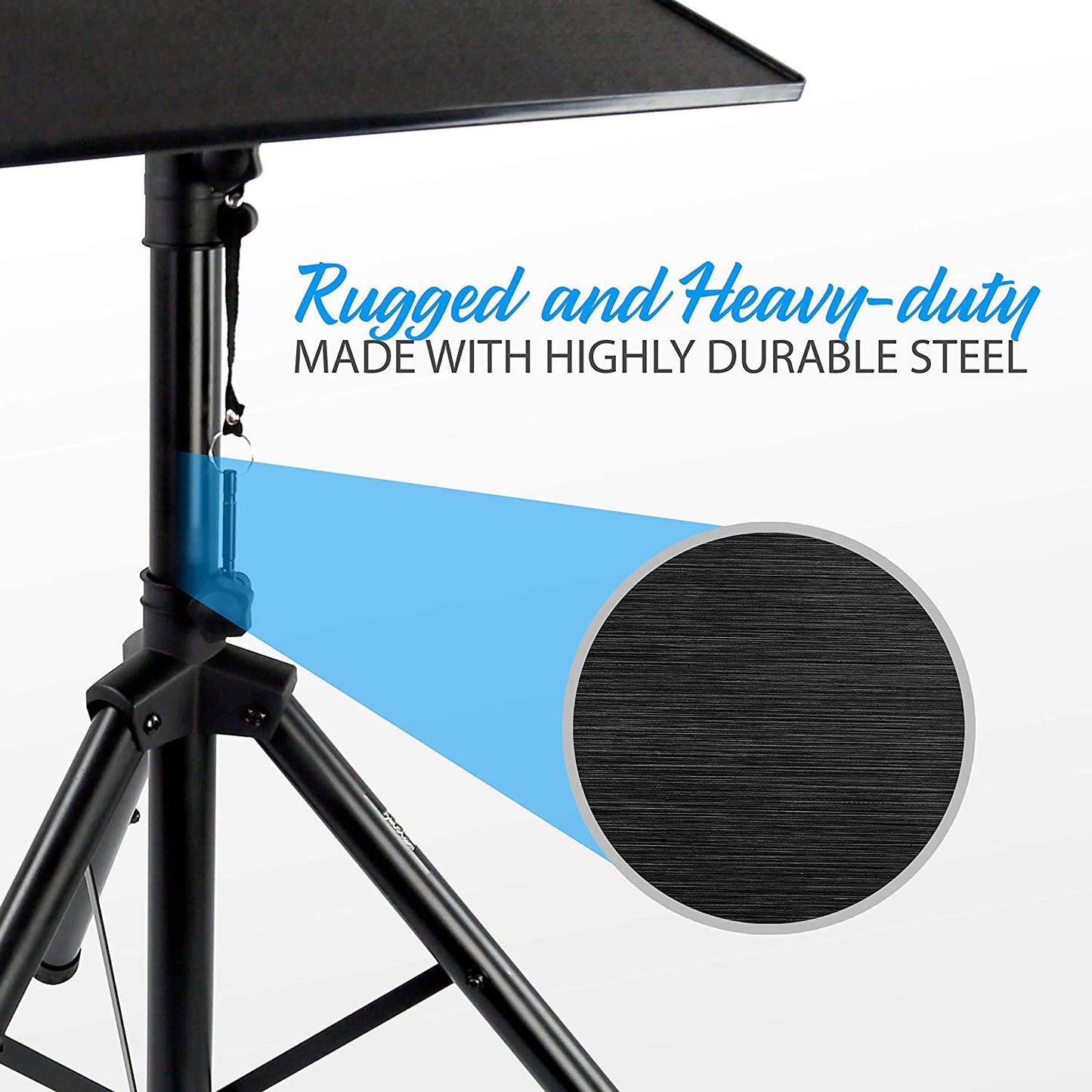 Pyle Laptop Projector Tripod Stand - 2 Pcs Computer, Book, Dj Equipment Holder Mount Height Adjustable Up To 52 Inches W/ 20 X