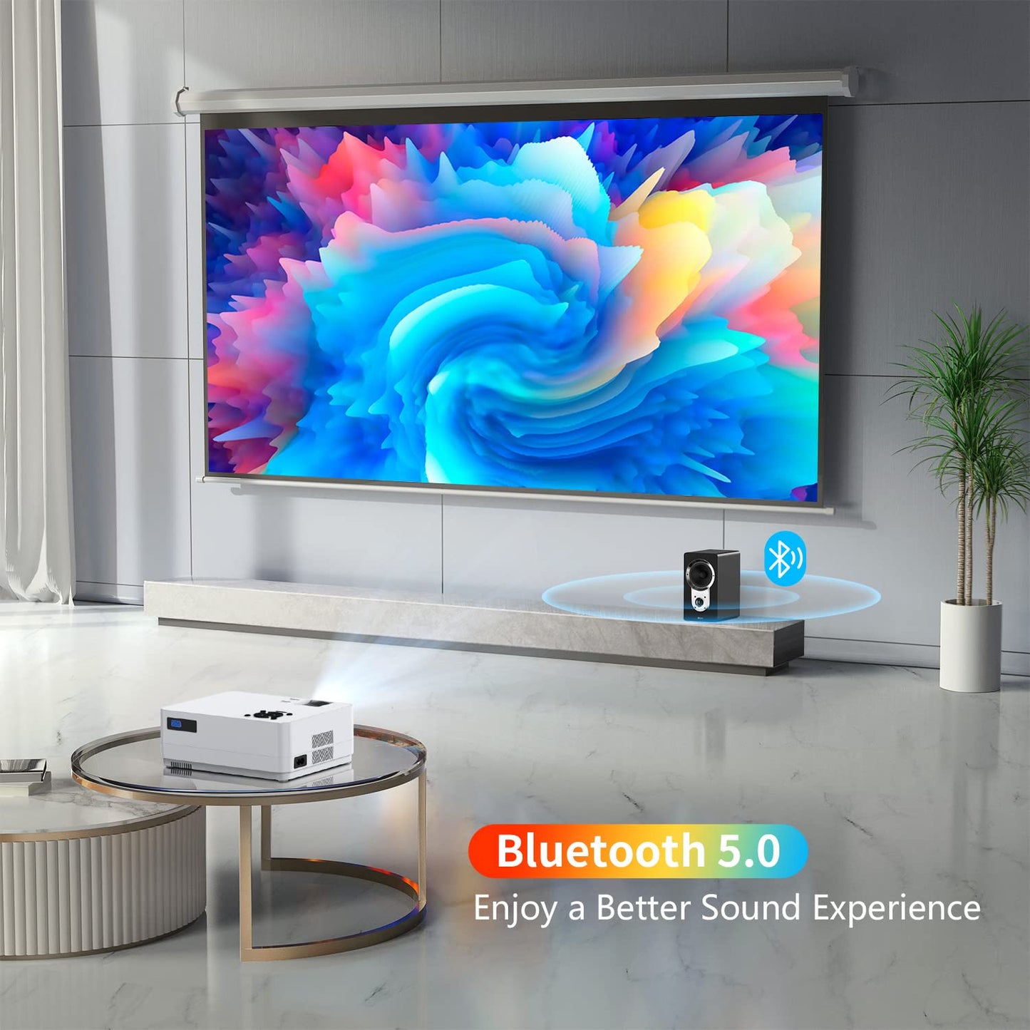 Roconia 5G Wifi Bluetooth Native 1080 Projector, 12000Lm Full Hd Updated Movie Projector, 300  Display Support 4K Home Theater,C