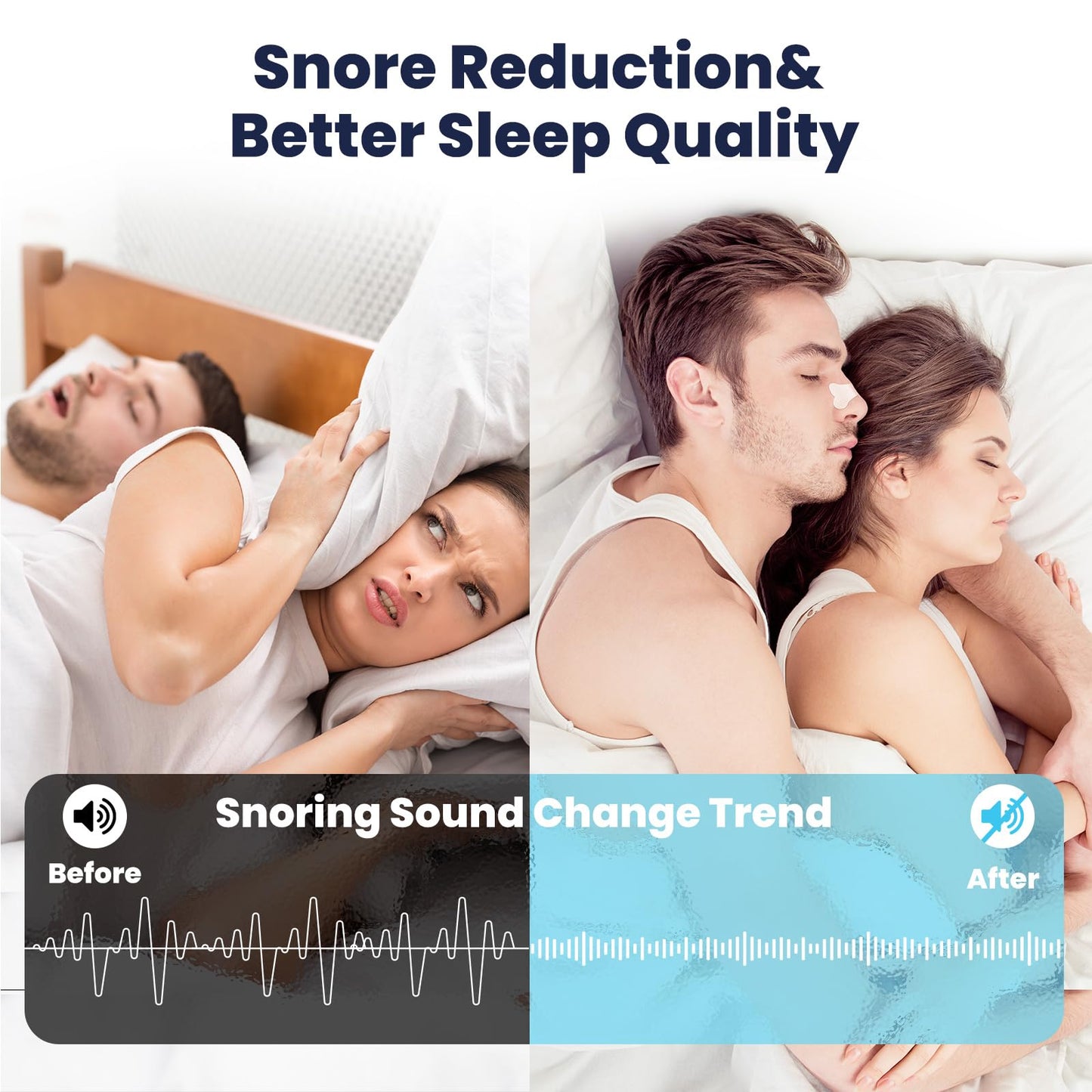 Eovvoe Nasal Strips for Snoring & Nasal Congestion Relief, 90 Count, Comfortable Fit, Instant Breathing Improvement, Anti-Snoring Solution for Sleep