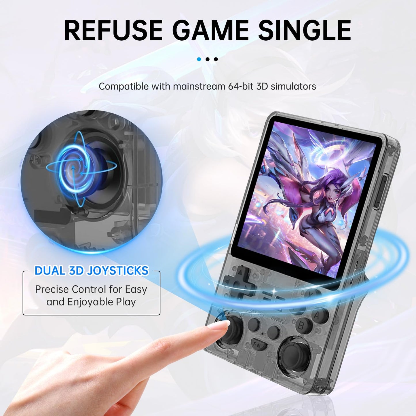 2025 Retro Handheld Game Console – 4-Inch IPS Screen, 5000mAh Battery for 10-Hour Playtime, Supports Multiplayer & TV Output, Includes Protective Case – Black