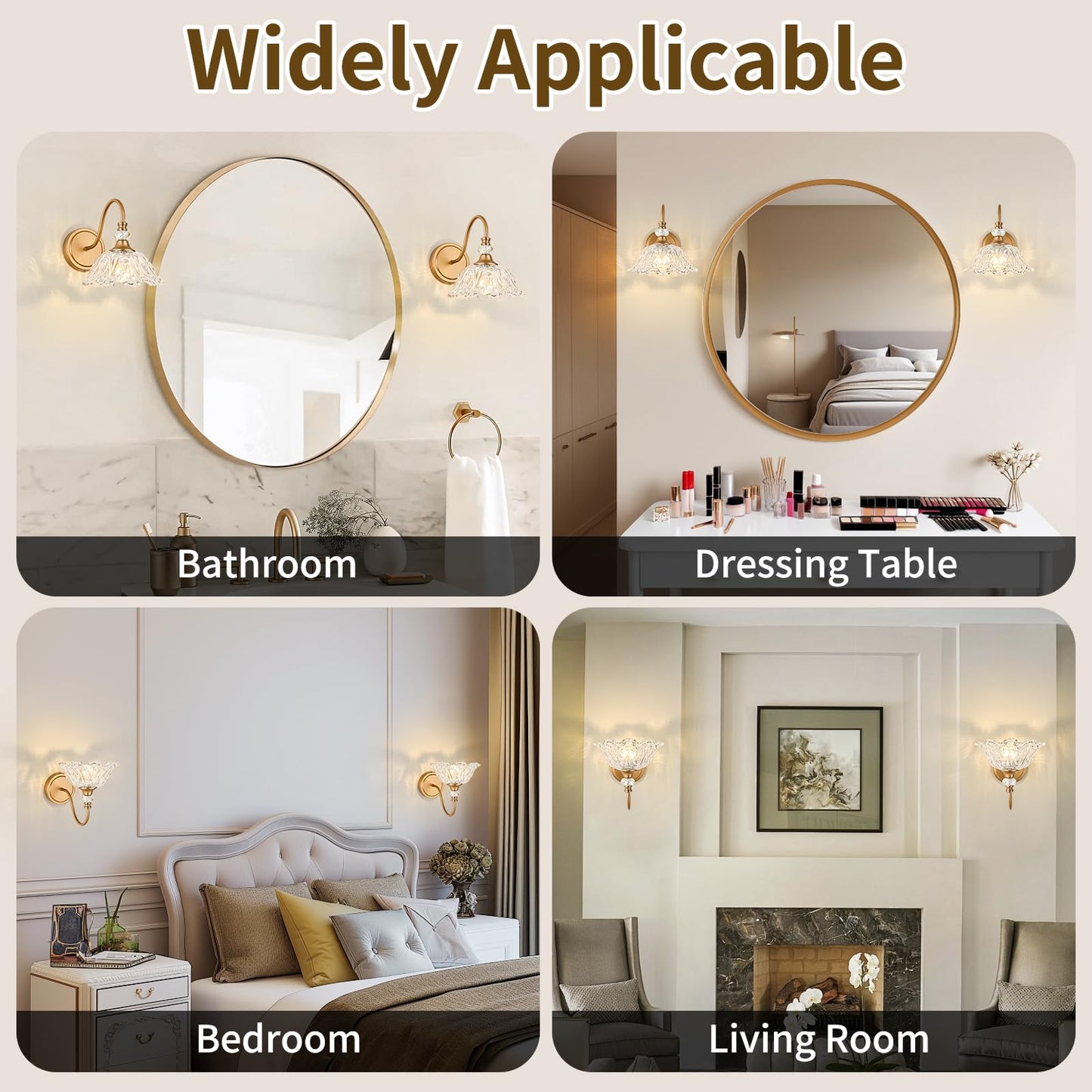 Sunkryster 1 Piece Vintage Wall Sconce With Floral Clear Glass Shade  Matte Deep Brass Finish Wall Mount Lighting For Bathroom Vintage Bathroom Vanity Light Fixture