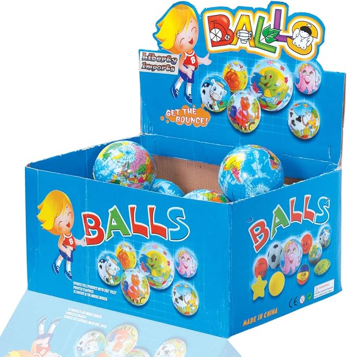 24 Pack - Globe Mini Soft Foam Earth Squeeze Balls, 2.5" Squeezable World Toy Stress Relief Bulk Educational Novelties for Kids, School, Classroom, Party Favors, Rewards