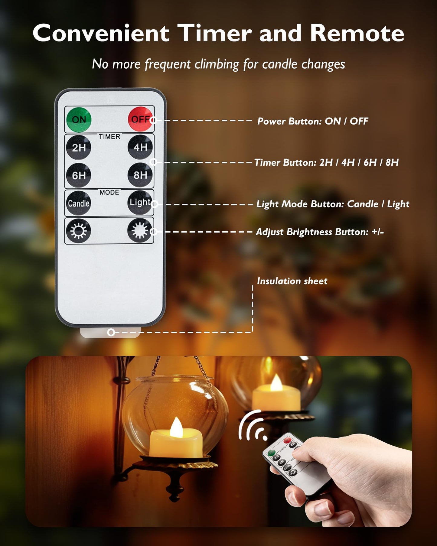 merrynights Remote Candles, 24 Pack Flameless Tea Lights Candle Battery Operated, 400+Hours LED Tea Lights with Remote, Timer Battery Votive Candle for Holidays Wedding Home