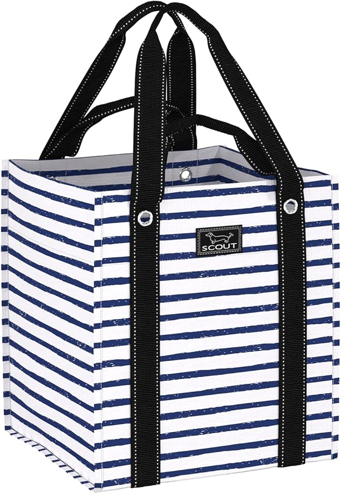 SCOUT Bagette Market Tote, Large Reusable Grocery Bag with Burst-Proof Bottom