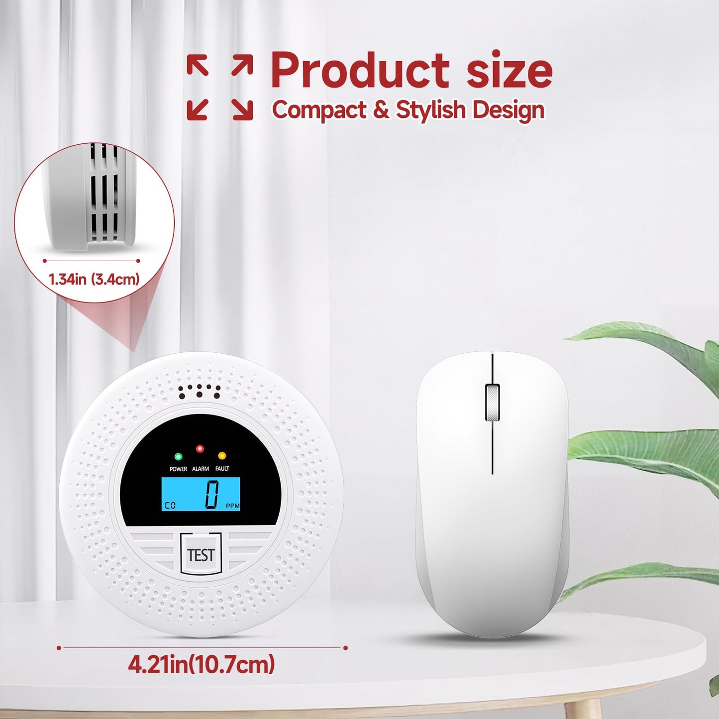 3-Pack Interconnected Smoke Detectors and Carbon Monoxide Alarm with Test & Silence Button, Battery Powered, Smoke and CO Detector for Any Room, Peace of Mind
