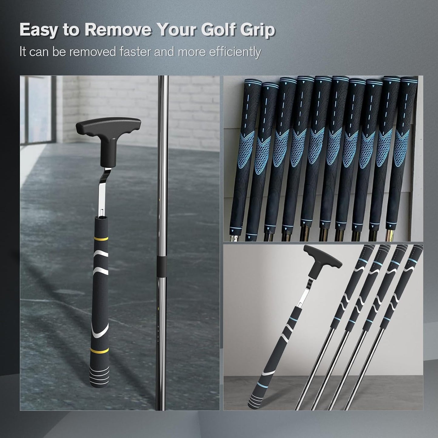 Golf Grip Removal Tool, V-Groove Grip Remover Saver 11" for Standard Length Swinging Grips Golf Grip Kit Golf Tools Golf Supplies Golf Grip Tool Grip Remover Gripping Tool