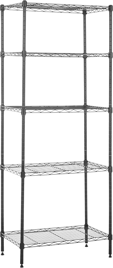 Amazon Basics 5-Shelf Multipurpose Adjustable Sturdy Steel Storage Shelving Unit, Easy Assembly, 13.4" D x 23.2"W x 60"H, ...