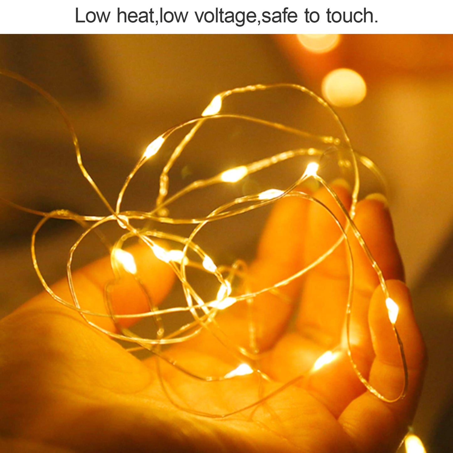 ANJAYLIA LED Fairy String Lights, 80 LEDs, 26Ft, Battery Operated, Warm White, Twinkle Lights for Garden, Home, Party, Wedding, Festival