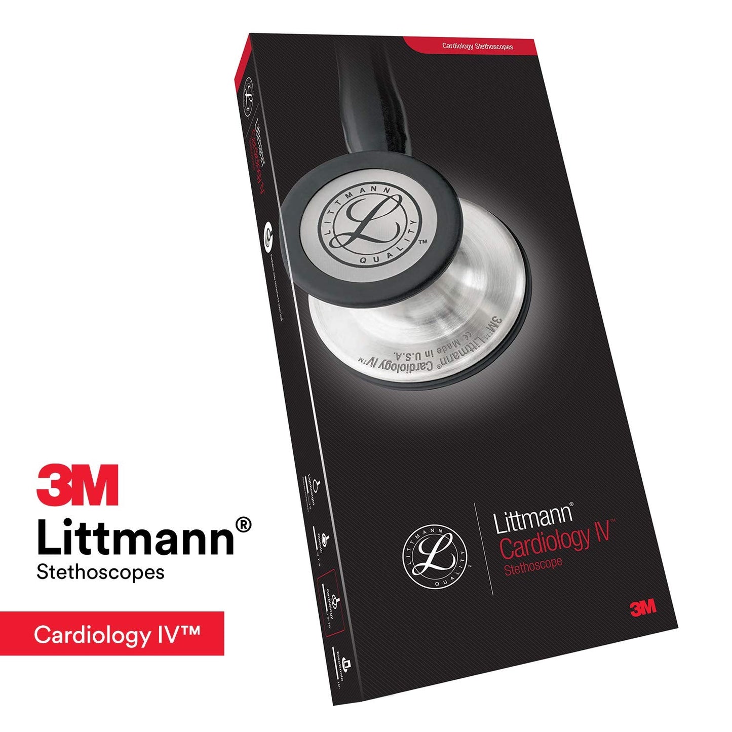 3M Littmann Cardiology IV Diagnostic Stethoscope, 6202, More Than 2X as Loud, Weighs Less, Stainless Steel High Polish Smoke-Finish Chestpiece, 27" Navy Tube, Blue Stem, Black Headset