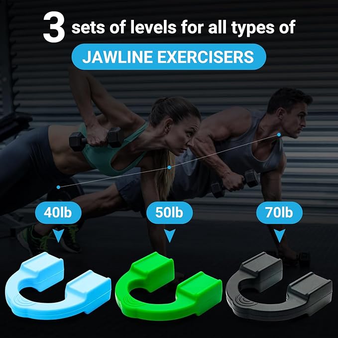 Jawline Exerciser by Tilcare - Jaw Exerciser for Men and Women that helps to workout your Jaw, Neck and tone your face with exercise - Face Slimmer that will chisel your Jawline - Elite Level 70lb