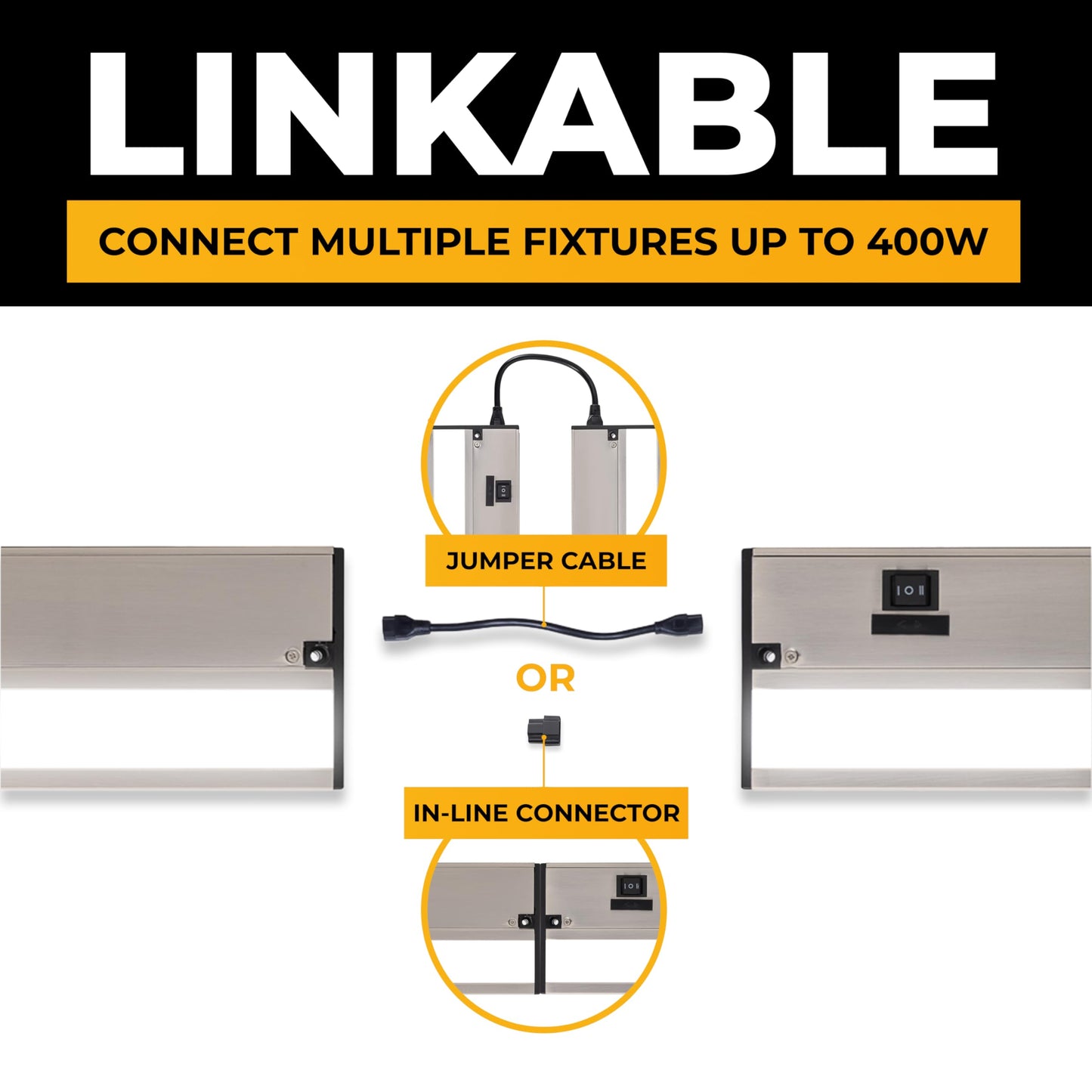 NSL LED Under Cabinet Lighting Dimmable - 9 Inch Satin Nickel, 3 Color Temperatures (2700K, 3000K, 4000K), Model LTSPRO-