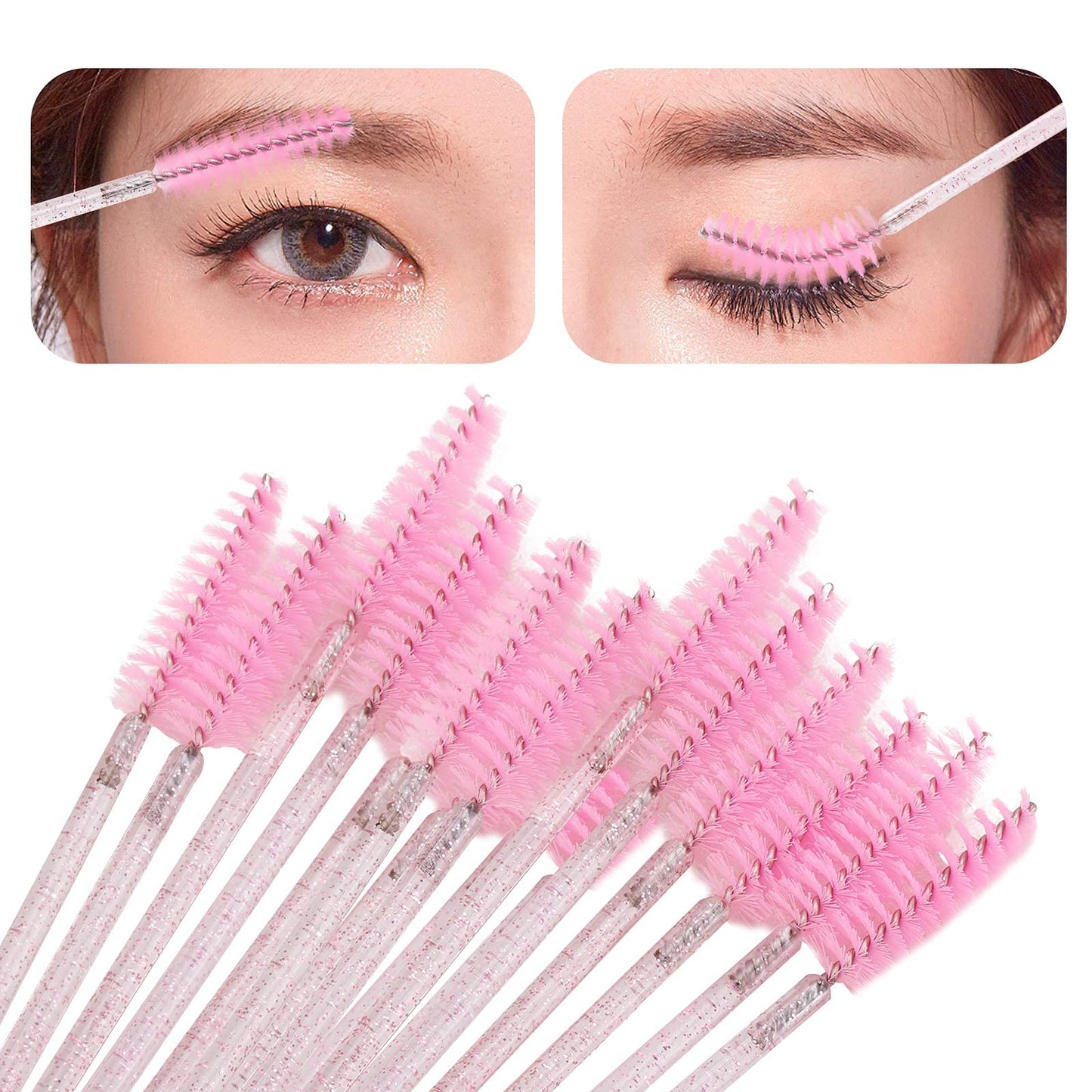 Tbestmax 400 Spoolies Mascara Wand and Lip Brush Disposable Lash Brushes for Eyelash Extensions, Lipstick Lip Gloss Wands Applic