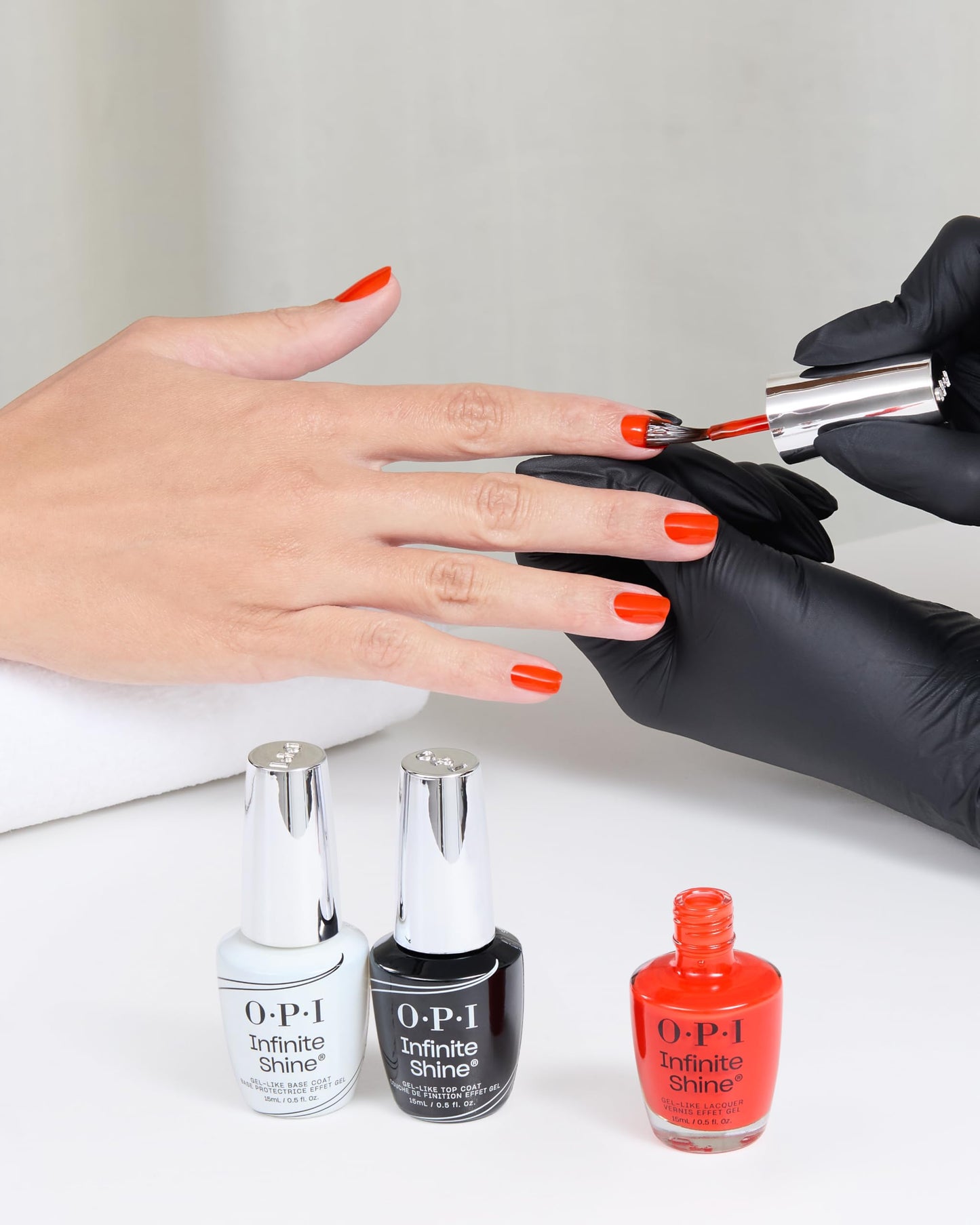 OPI Infinite Shine Mini Plaid Flirt | Semi-Sheer Bright Warm Red Orange Long Wear Gel Like Crme Nail Polish | What's Your Mani-t