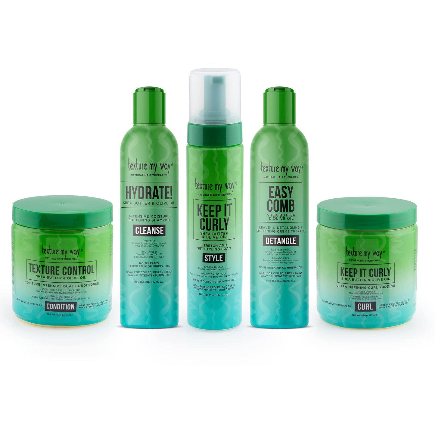 Texture My Way Natural Hair Therapies Easy Comb Leave-In Hair Detangler & Softening Crme Therapy, Ideal for Coiled, Frizzy, Curl