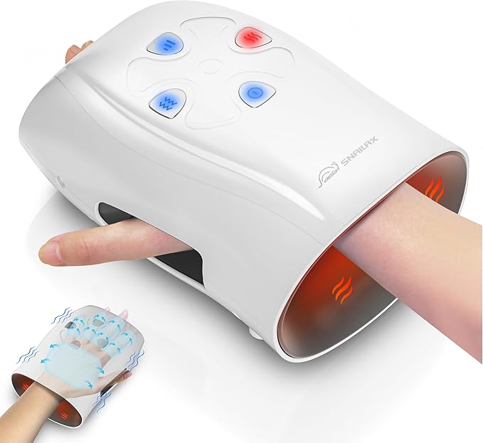 Snailax Hand Massager with Heat and Compression, for Arthritis, Carpal Tunnel and Finger Numbness, FSA Eligible, Cordless ...
