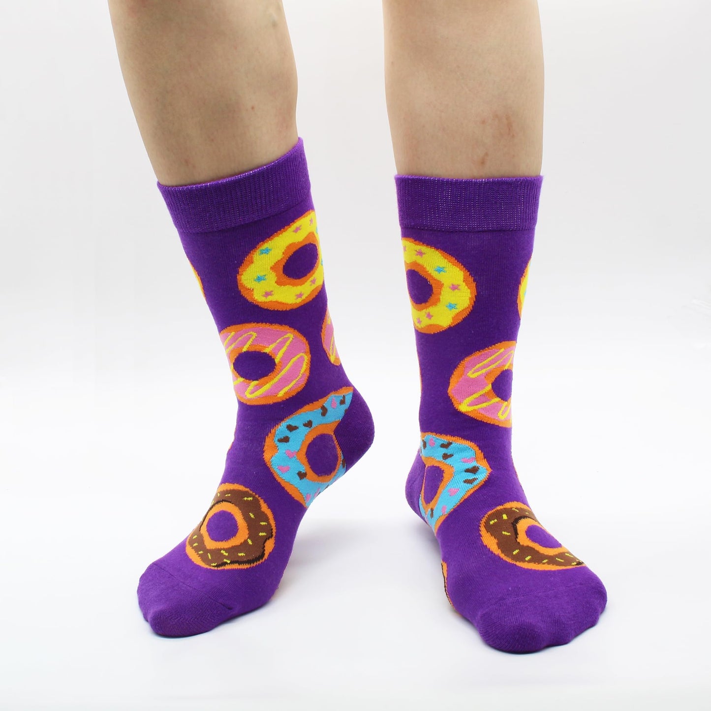 GLCMXMART Womens Socks Size 7-9, Crazy Cute Funny Fun Cool Colorful Funky Silly Crew Socks, Food Novelty Calf Gifts for Women Girl Ladies Teens Cotton Long Wanky Goofy Graphic Weird Unique