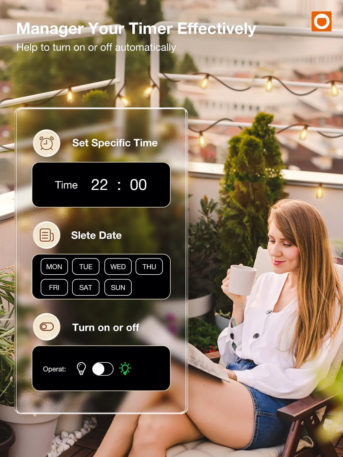 addlon 96FT Smart Outdoor String Lights, Dimmable LED Edison Bulbs, Warm White, APP Control, Music Sync, Model A09JW032901002