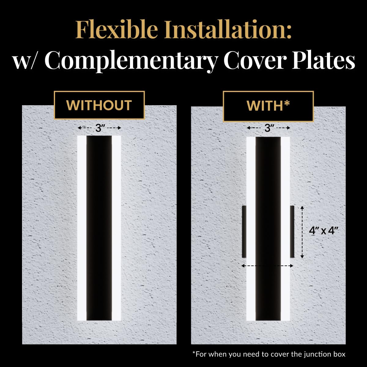 ?????? ???????????????? Haylen | Waterproof Outdoor Wall Light  Led Dimmable With Remote 3000K-6000K  Long Outdoor Porch Lights  Wired Lighting Fixture  Patio Exterior Wall Sconce  2-Pack (Black  67)