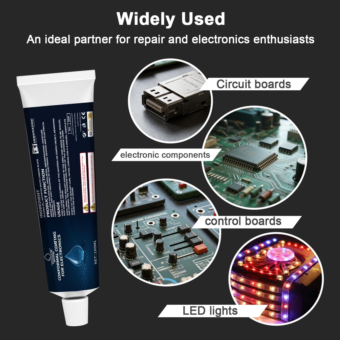 1DFAUL 100ml Conformal Coating for Electronics, Silicone Conformal Coating Insulating Sealant, Waterproof, Dust& Moisture Resistant, for Reliable Electronic Components Protection