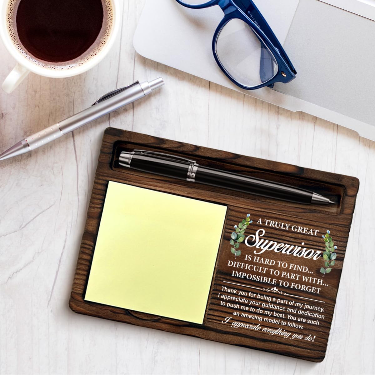 Best Supervisor Gifts for Women Men, Gifts for Supervisors Boss Leader Thank You Retirement Birthday Christmas, a Truly Great Supervisor Sticky Note Holder Office Cubicle Decor